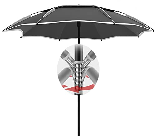 Parasol de jardin, abri de parasol de pêche – Parasol d'extérieur polyvalent pour jardin – avec poteau télescopique inclinable à 360°, piquets coupe-vent et sac de transport, voiles d'ombrage de plage