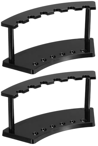 QUARKZMAN 2er Pack Kunststoff-Stifthalter, 6-Fach Acryl-Stiftehalter, Augenbrauenstiftständer, Make-up-Pinsel-Organizer für Büro, Zuhause, Geschäft (vertikal, schwarz)
