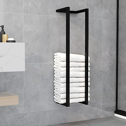 Sufrk Handtuchständer Schwarz 25x20x95 cm Eisen Wohnungseinrichtung Handtuchhalter Badezimmer