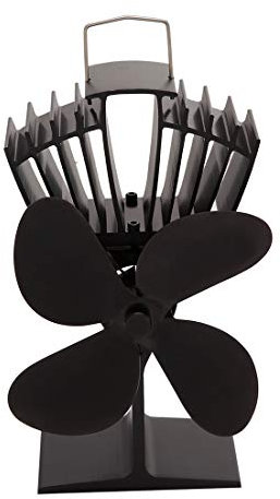 Ventilateur de poêle alimenté par la Chaleur, Ventilateur de cheminée de Taille Mini à 4 pales, Ventilateur de poêle écologique Silencieux pour poêles à gaz/granulés/Bois/bûches