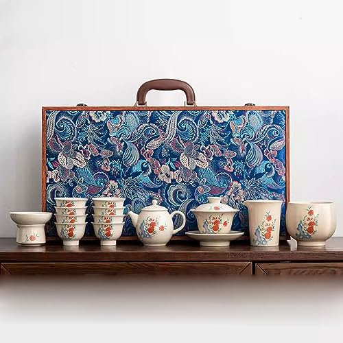 XaEjNzwDT Tetera marroqui teteras para te Juego de te Juego de té de Kung Fu de cerámica China, Caja de Regalo de Tetera y Taza de té para reuniones de Invitados(Color:F,Size:)