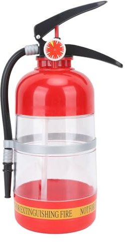Dispensador de Cerveza Port¨¢til Forma de Extintor 2 Litros para Fiestas con Vaso Incluido Regalo Original Hombre Mujer
