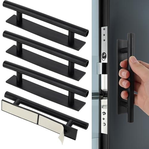 JJUNW 4 Stück Selbstklebende Türgriffe, Kunststoff Möbelgriffe Selbstklebend Schrankgriffe Ohne Bohren Griff für Kleiderschrank Küche Schiebetür Balkontür Glastüren (15cm)