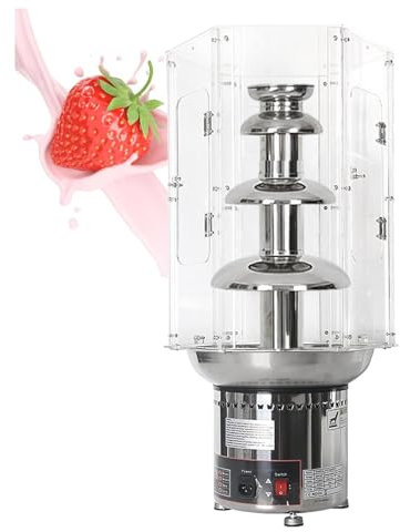 Fontaine à Chocolat De Grande Capacité,Cascade à Fondue Au Chocolat Commerciale à 4 à 7 Niveaux avec ContrôLe De La TempéRature, pour éQuipement De Buffet De Mariage,A,4tires