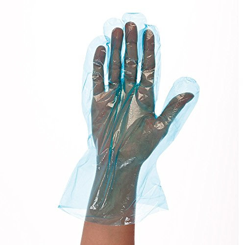 FRANZ MENSCH 50 Stück Hygostar LDPE-Handschuhe Polyclassic Soft, blau, 8/M, L: 28cm, Karton, LDPE-Handschuhe, Einmalhandschuhe, Folienhandschuhe