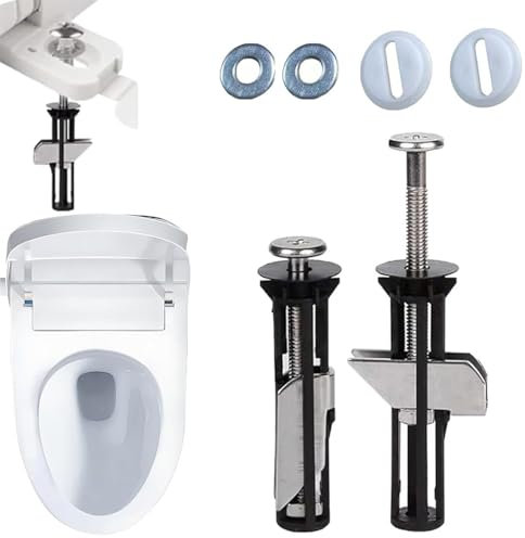 2 Set Heavy Duty Toilet Seat Fastener Bolt Kit, Universal Toilet Cover Maintenance Accessories, Toilet Seat Screws Replacement Kit For Easy Installation And Maintenance Of Toilet Seats (2)