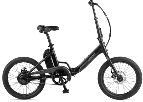 Fabricbike Volt - Hopfällbar Elcykel 20 Tum, Elcykel för vuxna, 250W Motor, 36V 10Ah Löstagbart Batteri, Hastighet 25KM/H (Matte Black)