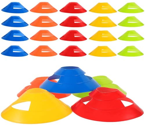 Toyvian 25stücke Farbige Sport Trainingskegel Multifunktionale Markierungshütchen Für Fußball Basketball Und Agility-Training Widerstandsfähig Und Stapelbar Für Sportaktivitäten