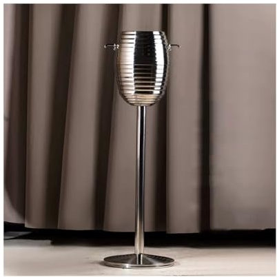 Stainless Steel 5L Standing Ice Bucket for Party Bar Ktv Wedding Club BBQ Home Champagne Ice Bucket with Stand, Wine Ice Bucket with Stand (Silver)