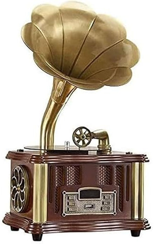 Turntable Gramophone Vinyl Record Player with Built-in Speaker, Bluetooth Function - Great Gift for Family and Friends