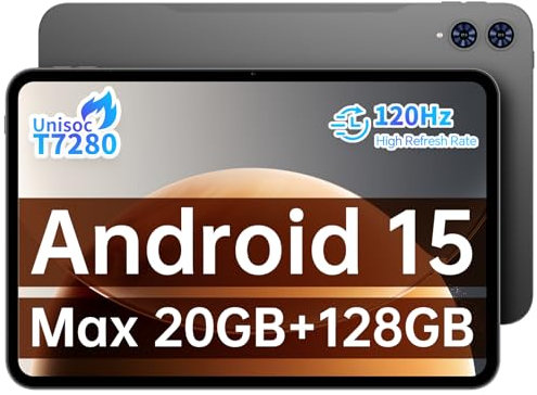 TECLAST T65 Tablet 13.4 Pulgadas 120Hz Tablet Android 15, Doble SIM 4G LTE+5G WiFi, 2.2GHz Octa-Core, 20GB RAM+128GB RAM(TF 4TB), Gaming Tableta, 8000mAh/GPS/Widevine L1/BT5/13MP/OTG, 2025