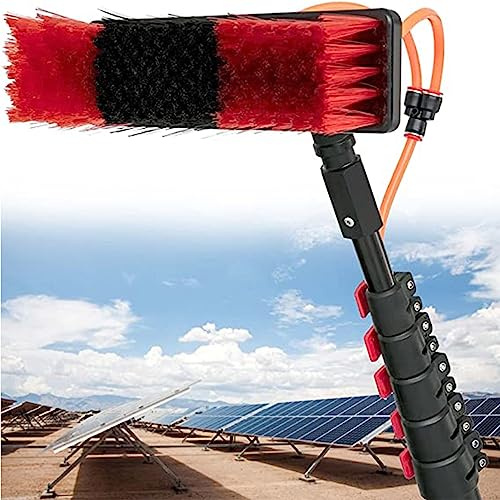 Brosses rétractables pour perches de fenêtre, Alimentation en Eau, Nettoyage des toits de serres, Panneaux photovoltaïques et solaires, têtes de Brosse de Nettoyage, 3,6 à 12 m, 9 m