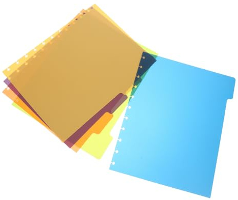 HIAKDOFT Separadores para Cuaderno de Espiral de Pp Mate con Función Protectora y Tacto Cómodo, 5 Hojas para Oficina y Escuela, Organizador Práctico y Resistente