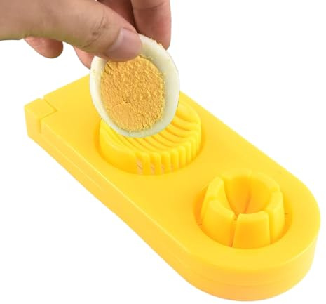 Cortador de Huevo Duro | Cortador de Huevo de Acero Inoxidable | Cortadora Picadora 2 en 1 para Fruta Tomate Platano Fresa Cereza | Para Ensalada Desayuno y Alimentos Blandos Hogar y Familia