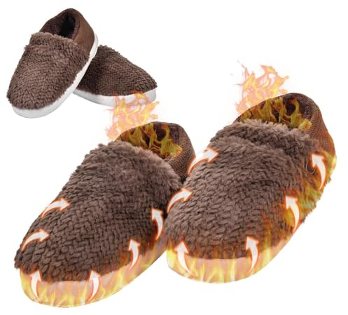 usefulbeauty Zapatillas Calentadoras - Zapatillas Polares Eléctricas Calentadoras Invierno - Botas Suave para Mujeres Ancianos Estudiantes | Picnic Lectura TV Viaje Cabaña Camping Personas