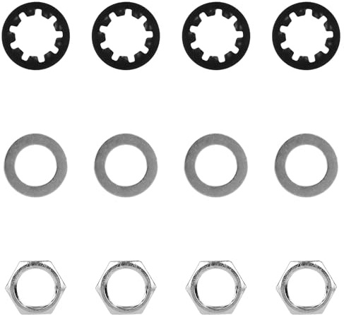 12pcs 3/8 Guitar Jack Nuts Bass Lock Washers Acoustic Alloy Amp Input Output Socket Pots Tightener Receptacle Washer Replacement for Electric Sockets Accessories Replacement Part Tool Kit Hardware