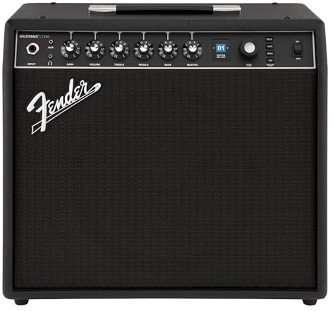 Amplificador combo de guitarra Fender Mustang LTX50 de 50 W con tonos versátiles, 100 preajustes, 50 tipos de amplificadores y efectos, interfaz de usuario sencilla