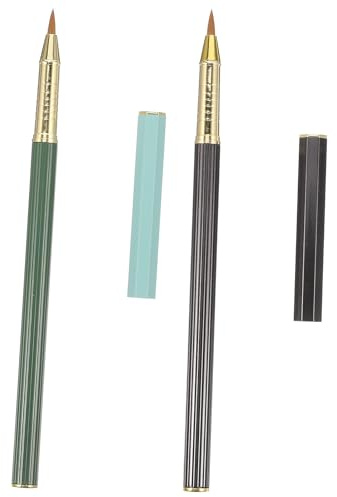 Operitacx Set 2 Penne a Pennello per Calligrafia Cinese Tradizionale, Pennelli da Pittura Portatili in Materiale Resistente, Strumento di Scrittura per Principianti e Artisti, Uso