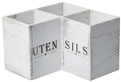 Organisateur d'ustensiles – Porte-cuillère à couverts| Organisateur de couvertsd'angle bois, récipient de rangement de cuisine pour couvertsen argenterie, cuillères à couverts, fourchettes, spat