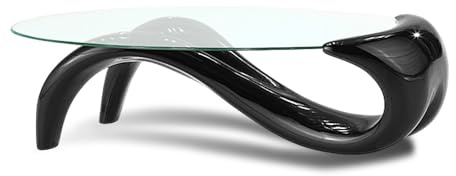 Designetsamaison Table Basse de Salon Noire - Wave