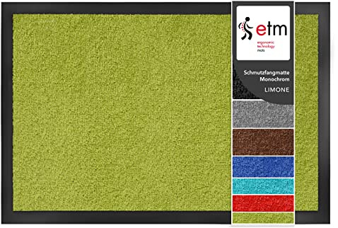 etm Dirt Trapper Door Mat - Highly Absorbent Non Slip Mat | Mono | for Indoor and Outdoor Use | Green - 90 x 120 cm