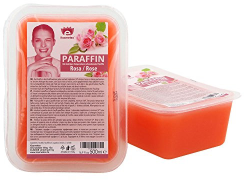 Kosmetex Paraffin-behandlung, Paraffinbad, Wachsbad, Paraffinpflege für trockene, empfindliche Haut Rosa (2x 500ml)