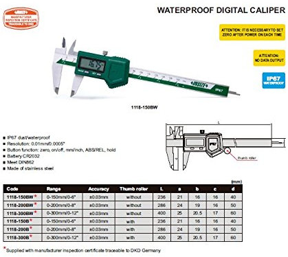 CALIBRE DIGITAL IP67 WATERPROOF (0-300/0-12´´)
