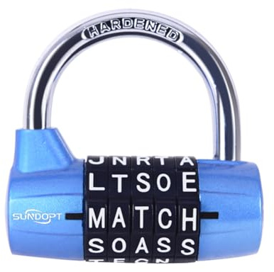 Gym Locker Lock,5 Letter Word Lock,5 Digit Combination Lock,Safety Padlock for School Gym Locker,Sports Locker,Fence,Toolbox,Case,Hasp Storage (Blue)