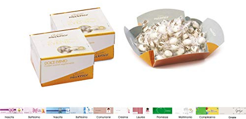 Confetti Dolce Evento MAXTRIS 2 Conf da 500 g +bigliettini bomboniera confettata (BIANCO)