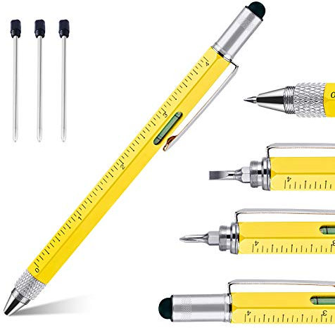 Ainkedin Geschenke für Männer, 6 IN 1 Multifunktions Kugelschreiber, Adventskalender Füllung, Weihnachtsgeschenke für Papa, Geburtstagsgeschenk Gadgets