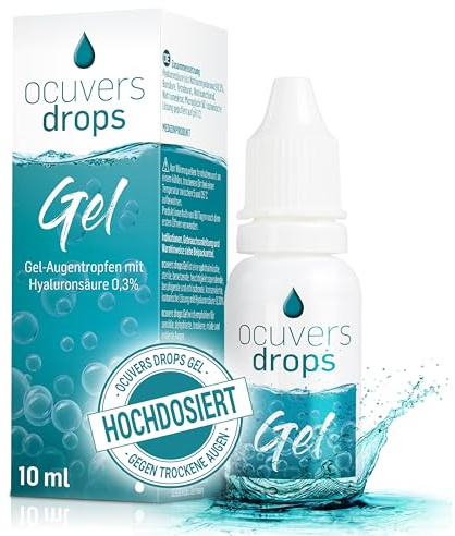 Ocuvers Gouttes pour les yeux - Gouttes pour les yeux contre la sécheresse oculaire. Gouttes hautement dosées à 0,3% l'acide hyaluronique pour les yeux rouges, irrités et larmoyants 10 ml.