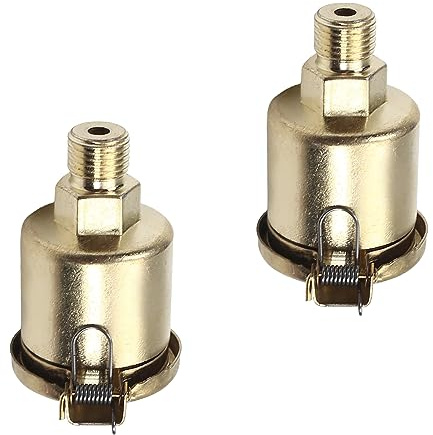 Othmro 2Pcs M10×1 6ml Oil Dispenser Machine Part Male Thread Spring Cap Grease Oil Cups Copper Plating on Iron Oil Cup Oiler Lathe Machine Power Lathe Accessories for Engine Gold Tone