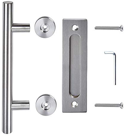 SOTECH Türgriff DUO BA 180 mm Edelstahl gebürstet | für Schiebetüren beidseitig Relinggriff von der Türvorderseite Griffmulde von der Türrückseite