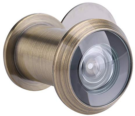 Door Viewer,220 Degree Wide Angle Home Security Hole Optical Glass Door Scope Viewer with Privacy Cover for Thickness 35mm to 60mm Doors(Bronze)