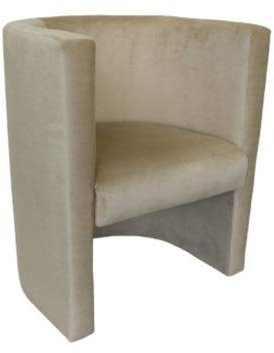 MartHome Gepolsterter Stuhl Club VERO, Cocktailsessel, Clubsessel Plüschsamt Perfekt für Büro, Wohnzimmer, Hotel - Vielseitiges Sitzmöbel, Hocker Loungesessel Handgefertigter (Beige)
