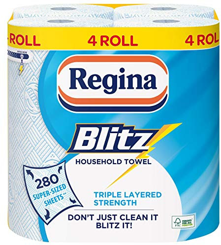 Regina Blitz Household Towel 3-Ply 280 Sheets (Pack of 4)