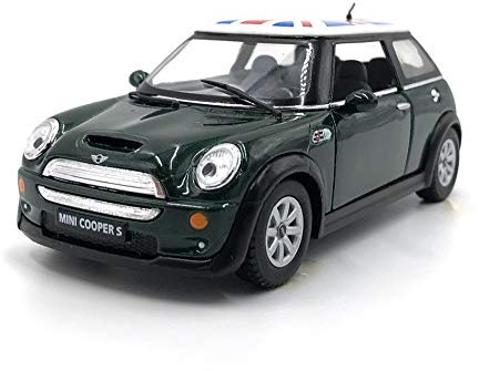 ICE TOYS Modellauto im Maßstab Mini Cooper S mit Flagge (grüne Flagge)