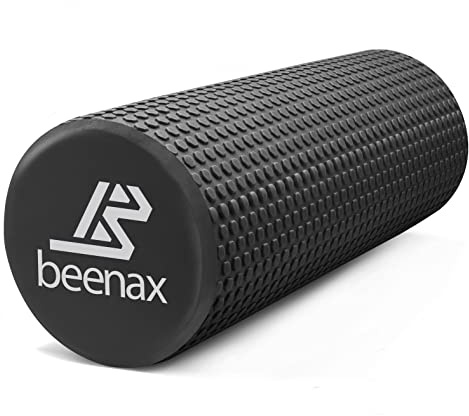 Beenax Foam Roller 44cm - Lightweight Muscle Roller for Fitness, Pilates, Yoga, Physio, Trigger Point, Deep Tissue, Joint Massage, Pain Relief - Designed to Relieve Stress and Relax Tight Muscles