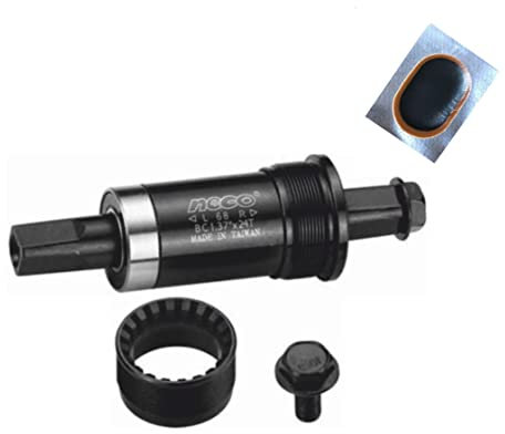 NECO Fahrrad Innenlager Tretlager Schraublager BSA - JIS Länge 127,5/30,5 mm inkl. 1 x Schlauchflicken