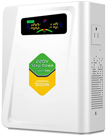 Voltage Converter 220 to 110 Step Down Transformer 500W Adapter , No Noise , Ten Protection Functions , CE & CQC Certified