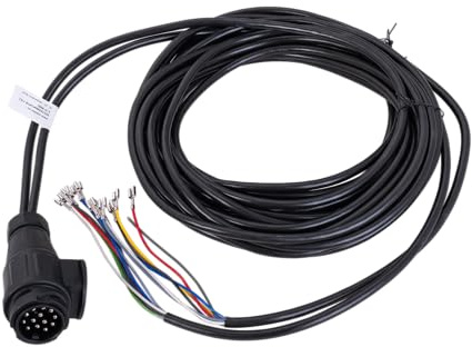 MANTES Anhängerkabelbaum 8 m 13 polig universal 12 V 8 m 0,75 mm2 13 polig 5 Funktionen für Anhänger Autotransporter und Wohnwagenanhänger 8 m Positionslicht Rückfahrlicht Blinker