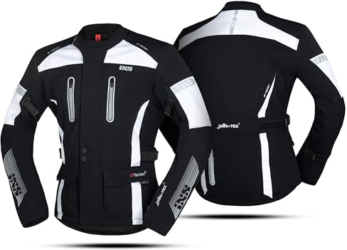 IXS Tour Motorcycle Jacket – Waterproof, Protection to Shield, All-Weather Riding Jacket for Men & Women with Armor Protection, Reflective Strips, Adjustable Fit – 2XL