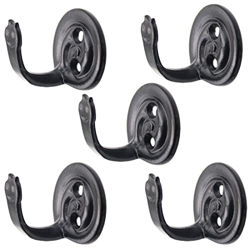 XUEBEI Snail Decorative Wall Mounted Coat Hooks Wall Storage Hooks for Patio Backyard Yard Fence Pool Bathroom Living Room(Black 5 Pack)