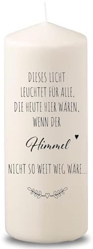 Villa Rosa Lotta – Trauerkerze Grabkerze mit Spruch „Franz“ Erinnerung an Verstorbene | als Trauergeschenk oder Grablicht, Grabschmuck | 15 cm hoch & 7 cm Durchmesser | Sternenkinder Andenken Trauer