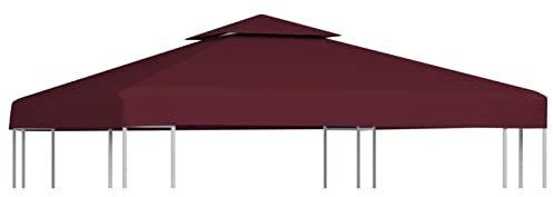 Pavillon-Dachplane mit Kaminabzug, XIAOGUANG Ersatzdach Pavillon, Dach Für Pavillon, Pavillondach, 310 g/m² 3x3 m Weinrot