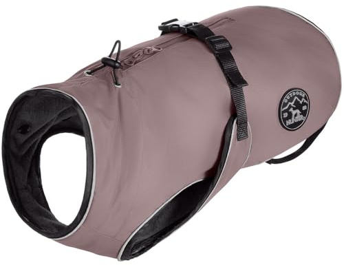 HUNTER Uppsala Hundemantel | Polyester, 2in1 Design mit herausknüpfbarem Innenfutter, wasserabweisend, reflektierende Paspeln, Farbe: Altrosa, Größe: 40
