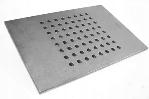 Grille de cheminée en fonte 37 x 26 cm | Grille de foyer robuste | Grille à cendres/grille à feu/grille de four | Grille d’angle en fonte lourde 370 x 260 mm
