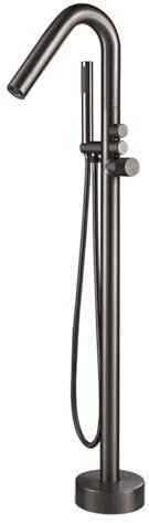 Robinet Baignoire Monotrou Mitigeur Baignoire Sur Pied Rotatif 360°,gris