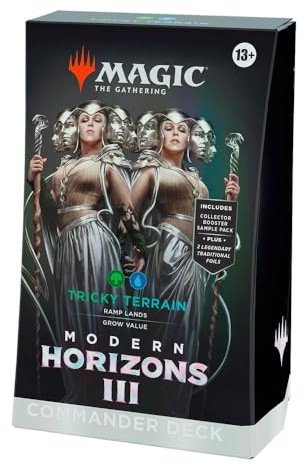 Wizards of the Coast Modern Horizons 3 Tricky Terrain Commander Decks - Magic the Gathering - EN - Sammelkartenspiel - Kartenspiel - 110 Stück
