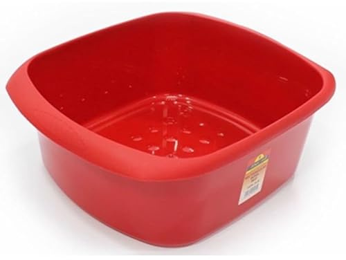 (Pack of 1) 11l Large Glliter Red RECTANGULAR Kitchen Household Cleaning Washing UP Bowl, 11L Capacity, Multipurpose use bowl…